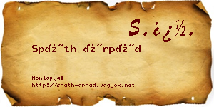 Spáth Árpád névjegykártya