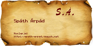 Spáth Árpád névjegykártya
